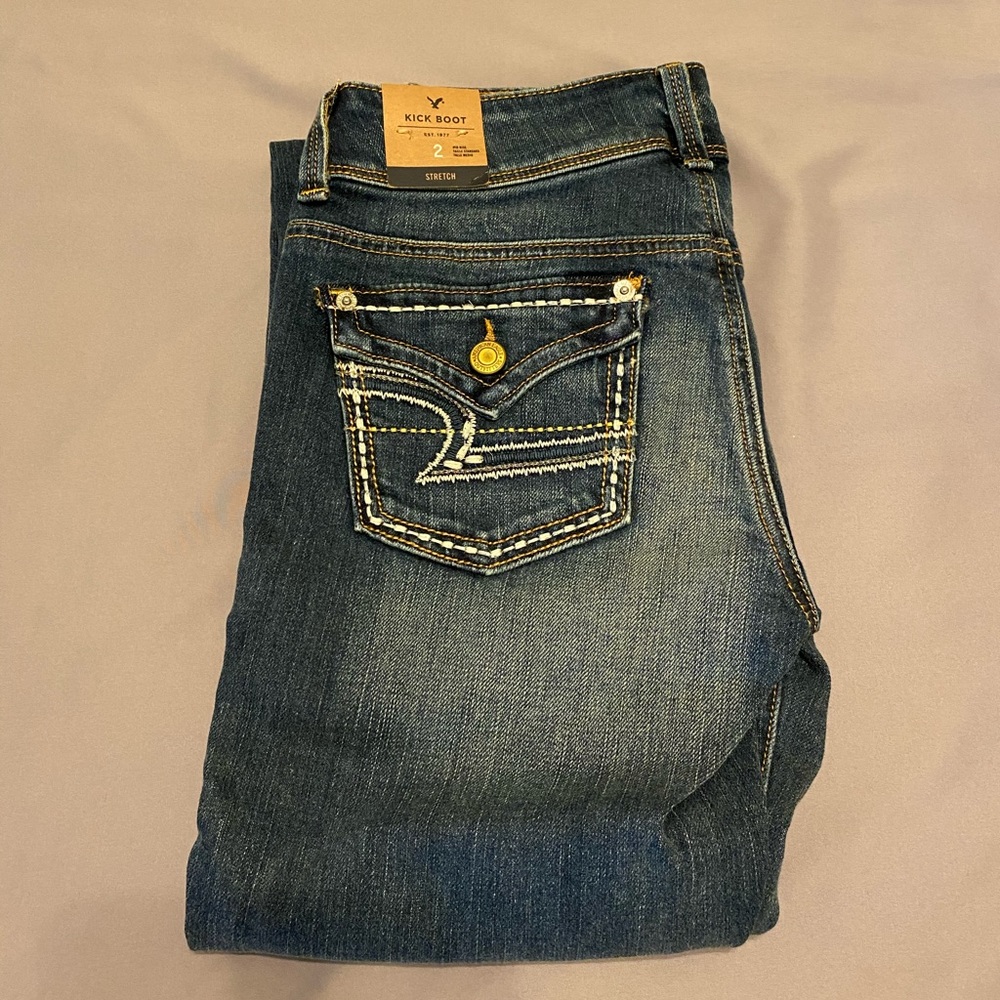 American Eagle Kick Boot mid-rise stretch jeans
